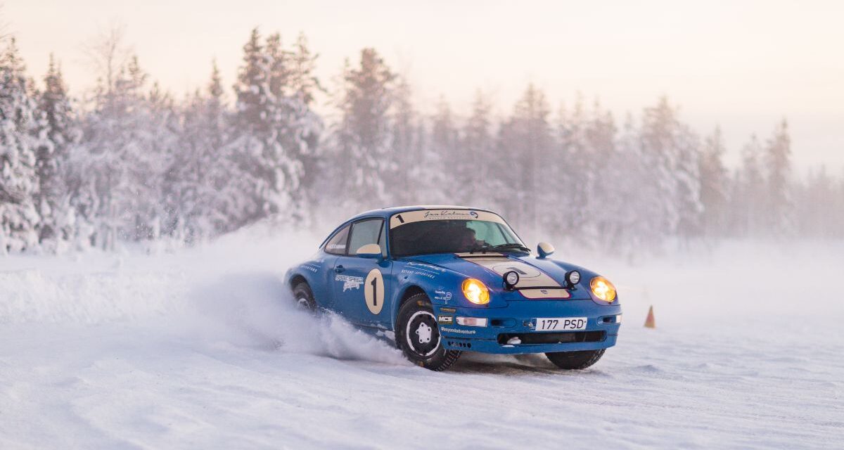 Ice driving in a rally prepared Porsche at its best!
